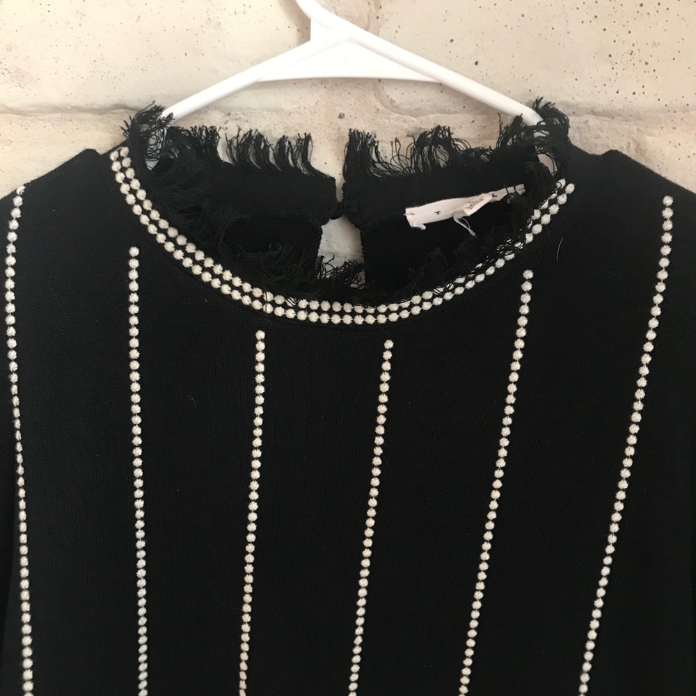 🥳HP🥳THML Black Short Sleeve White Dots Tassels L - Picture 4 of 12
